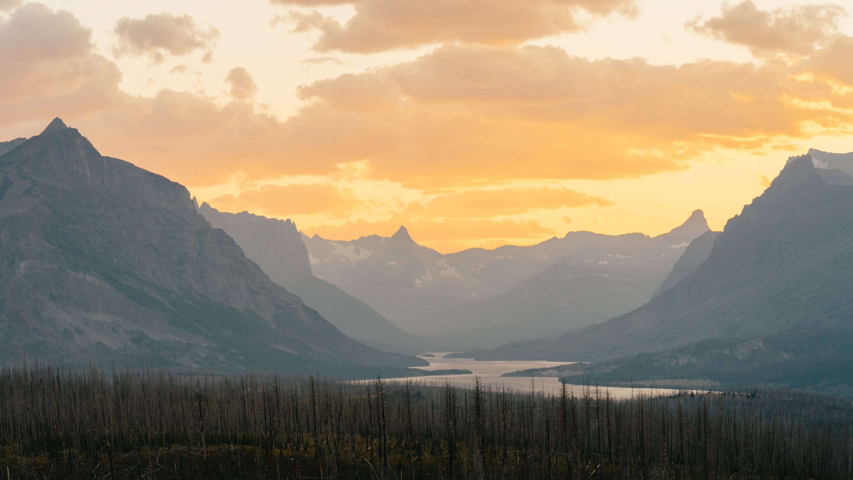 Glacier National Park at sunset, Montana
